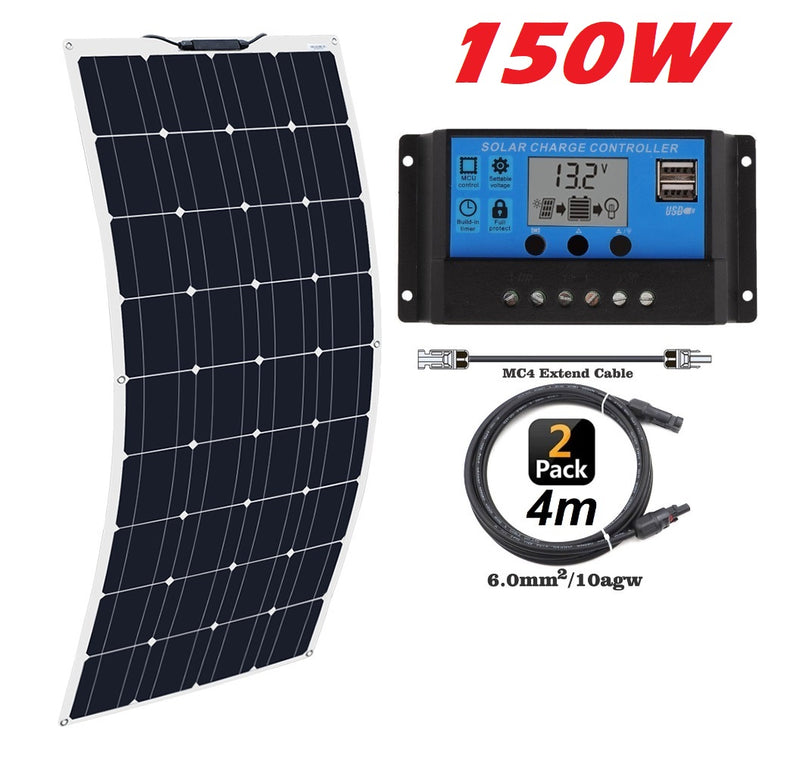 150W 18V Solar Panel Charger Monocrystalline Flexible