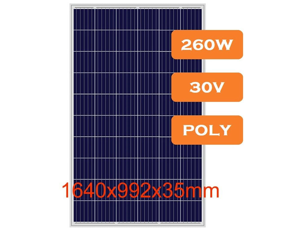 260W polycrystalline solar panel under natural daylight