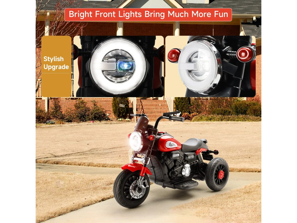 Child riding Ride On Bike motorcycle toy outdoors