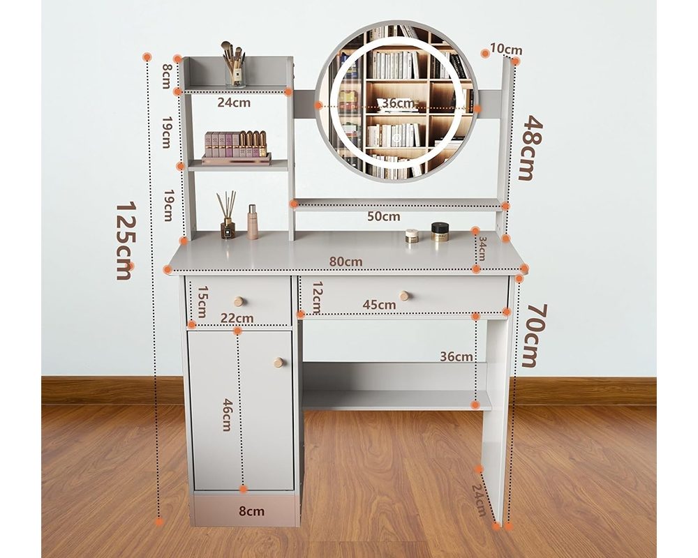 Assembly instructions included with dressing table set