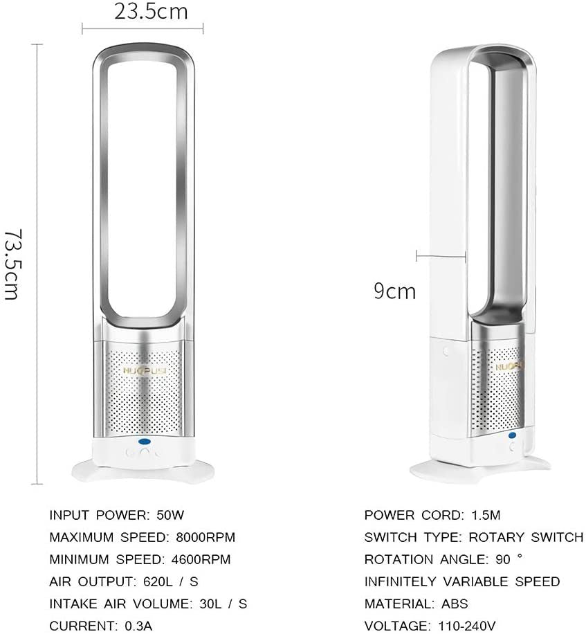 Fan speed control panel on bladeless fan base