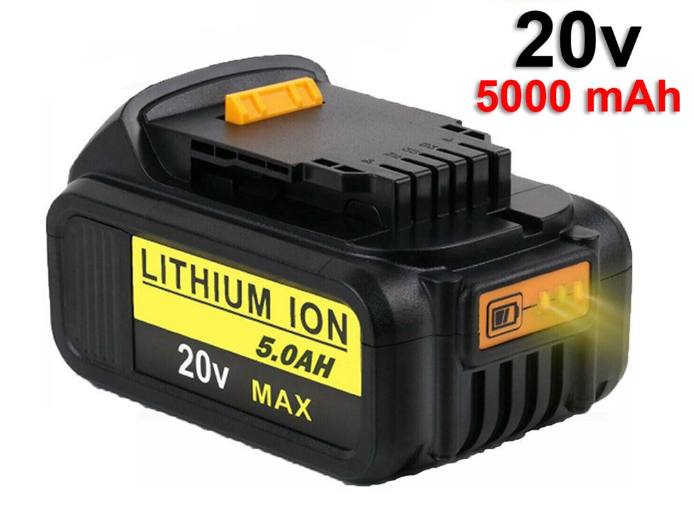 Battery inserted in DeWalt drill for power supply