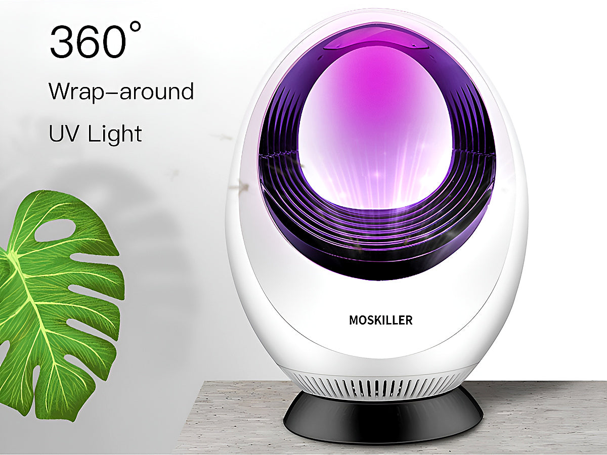 Top angle of mosquito zapper highlighting air suction feature