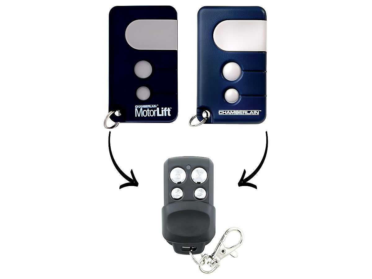 Close up of remote buttons for garage door control