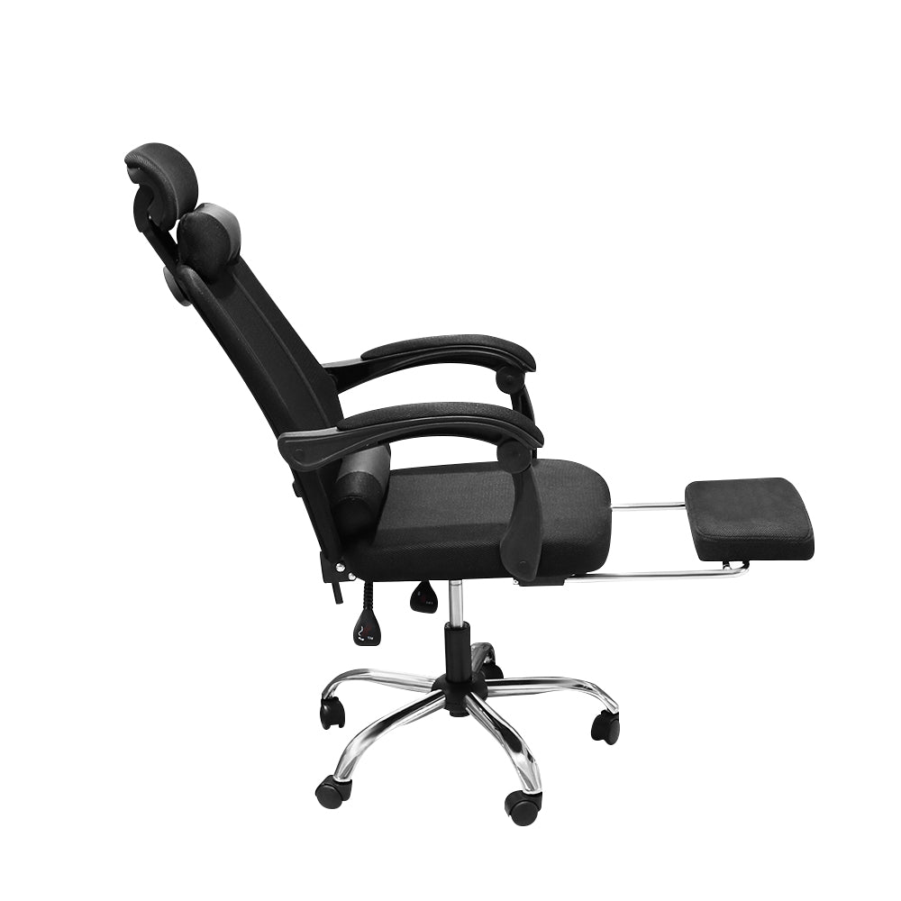 Office chair with footrest used in a home office setting
