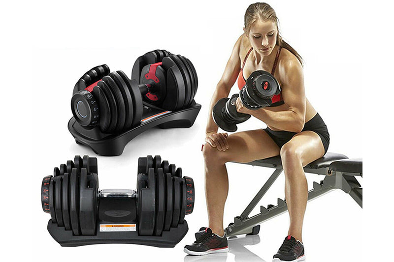 Adjustable Dumbbells 24Kg Pair