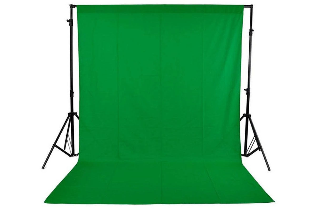 Green screen backdrop used for wedding photography background