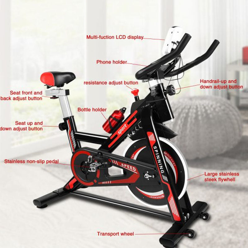 Exercise bike pedals with secured straps for safe cycling