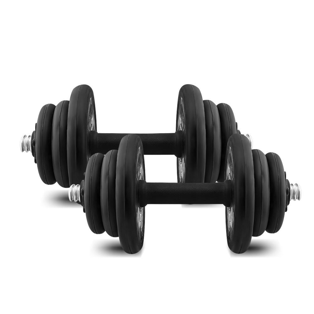 Dumbbells set 10kg held by person during exercise