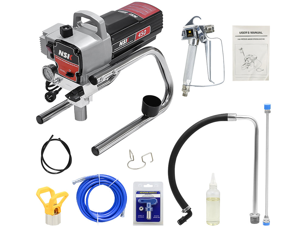 Airless paint sprayer pressure regulator close-up