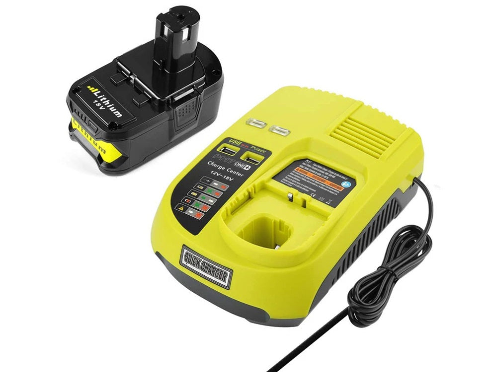 Ryobi battery charger side profile with power cord