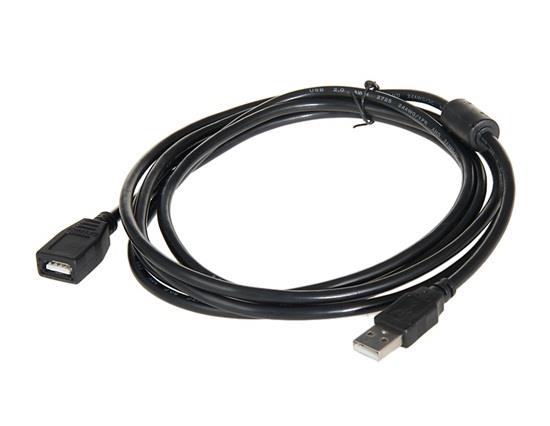 Side view of 3 metre USB extension cable coiled neatly