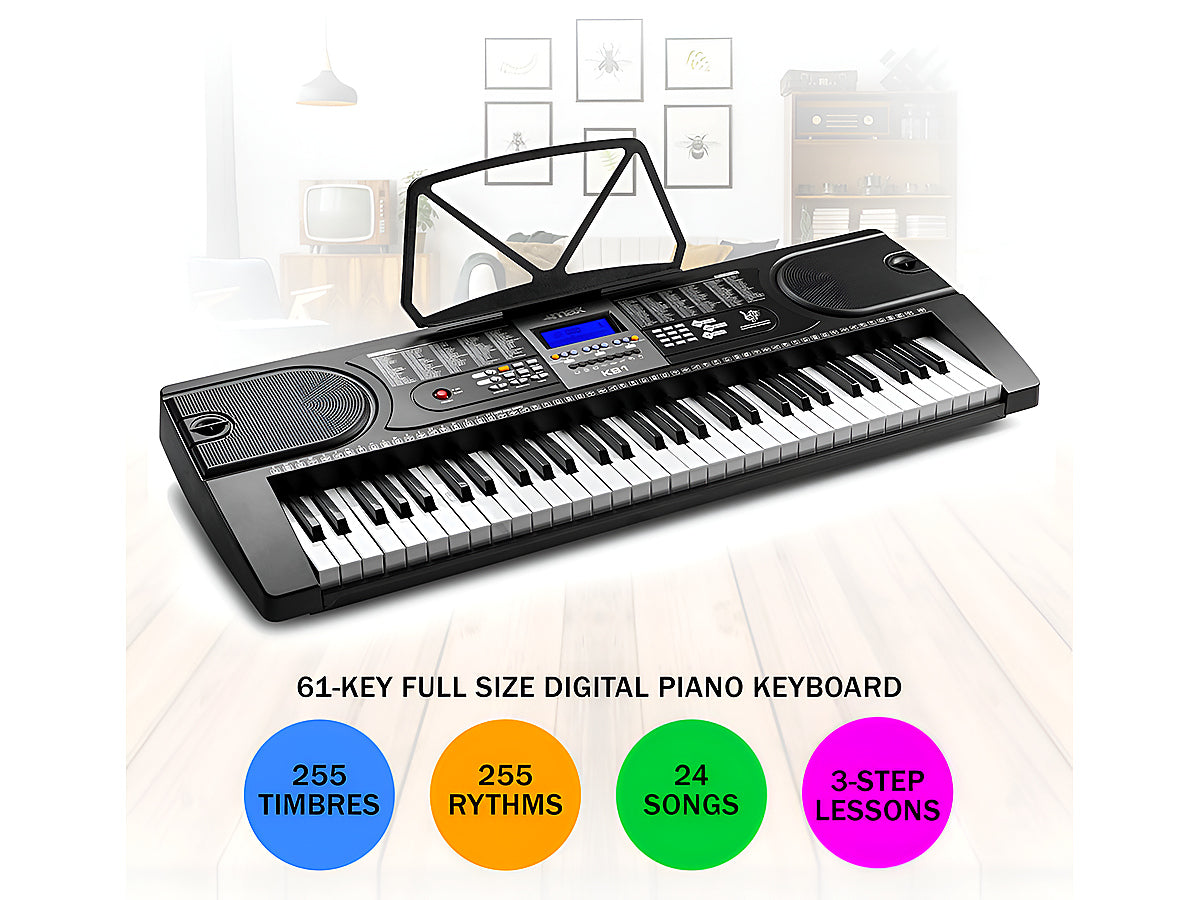 Keyboard Piano control panel with rhythm and tone buttons
