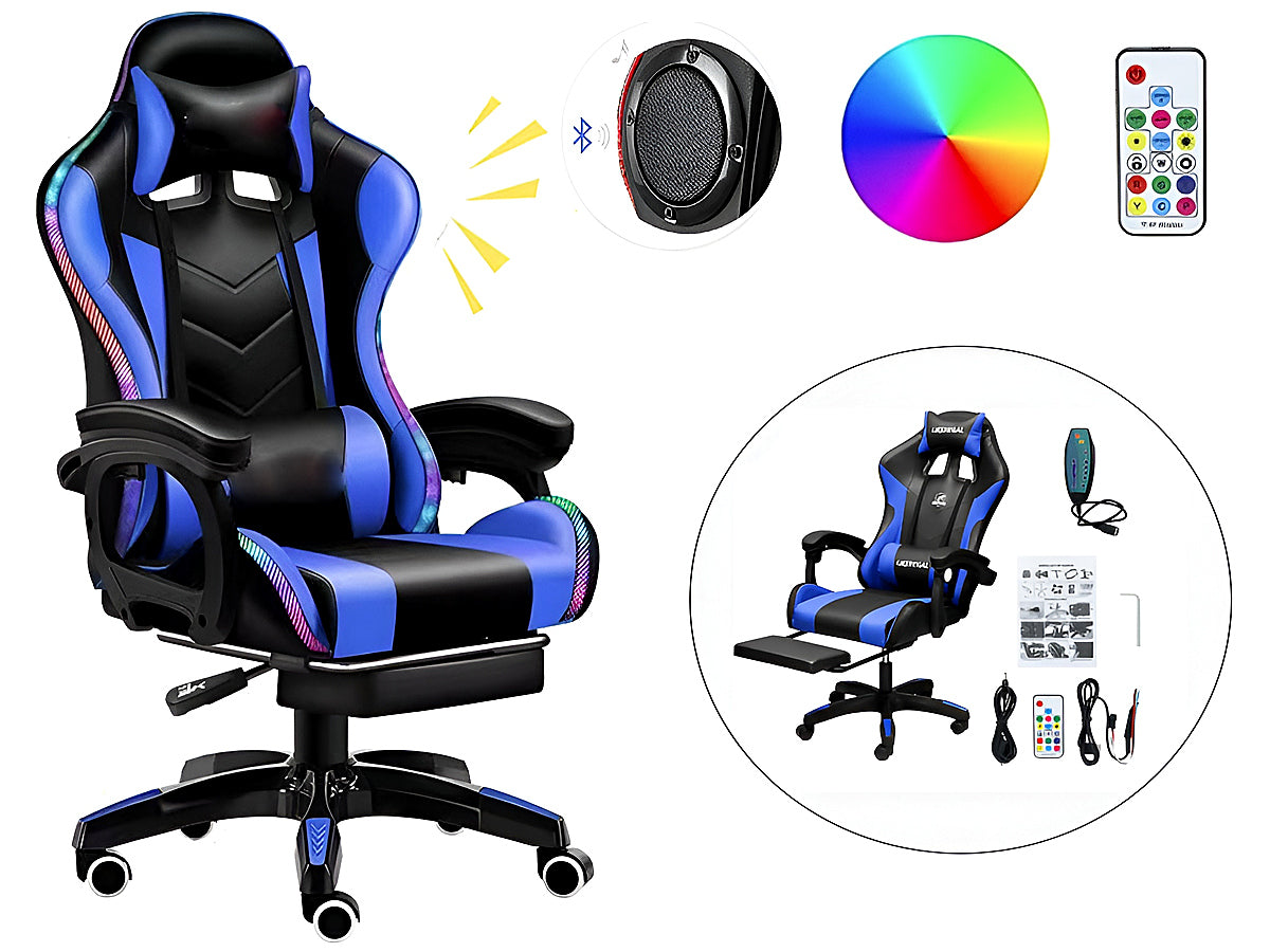 Gaming Chair with Footrest – RGB Gaming Chair with Speakers & Lights