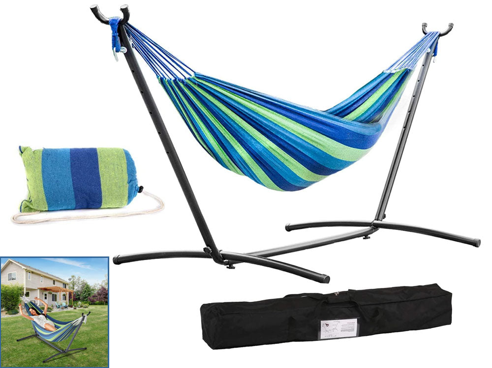 Relaxing in hammock chair swing chair on a patio
