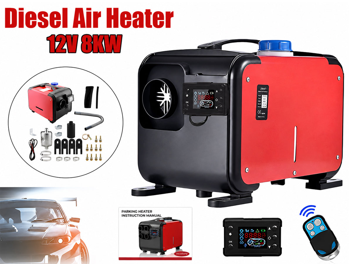 Diesel Air Heater All-in-one 12V 8KW LCD Remote Control for Car RV Indoors machinery