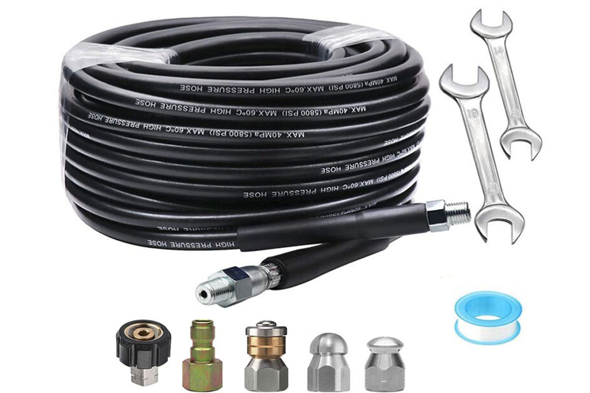Drain cleaning kit set with wrench and waterproof tape included