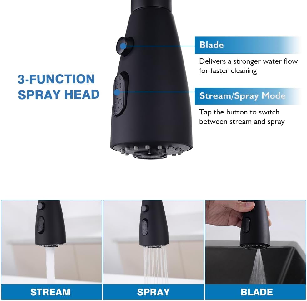 Kitchen faucet sink mixer tap mounted on single-hole sink base