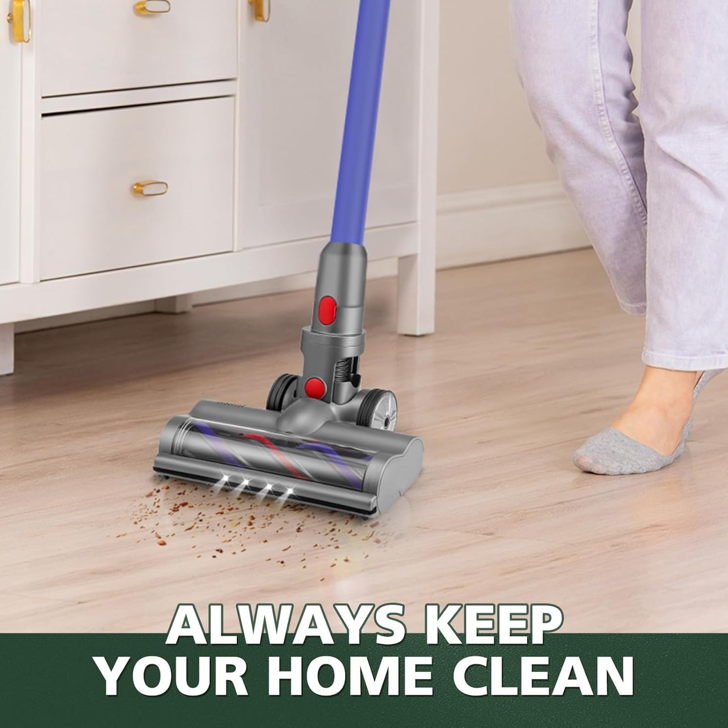 Vacuum cleaner head showing lightweight design at 089kg for easy handling