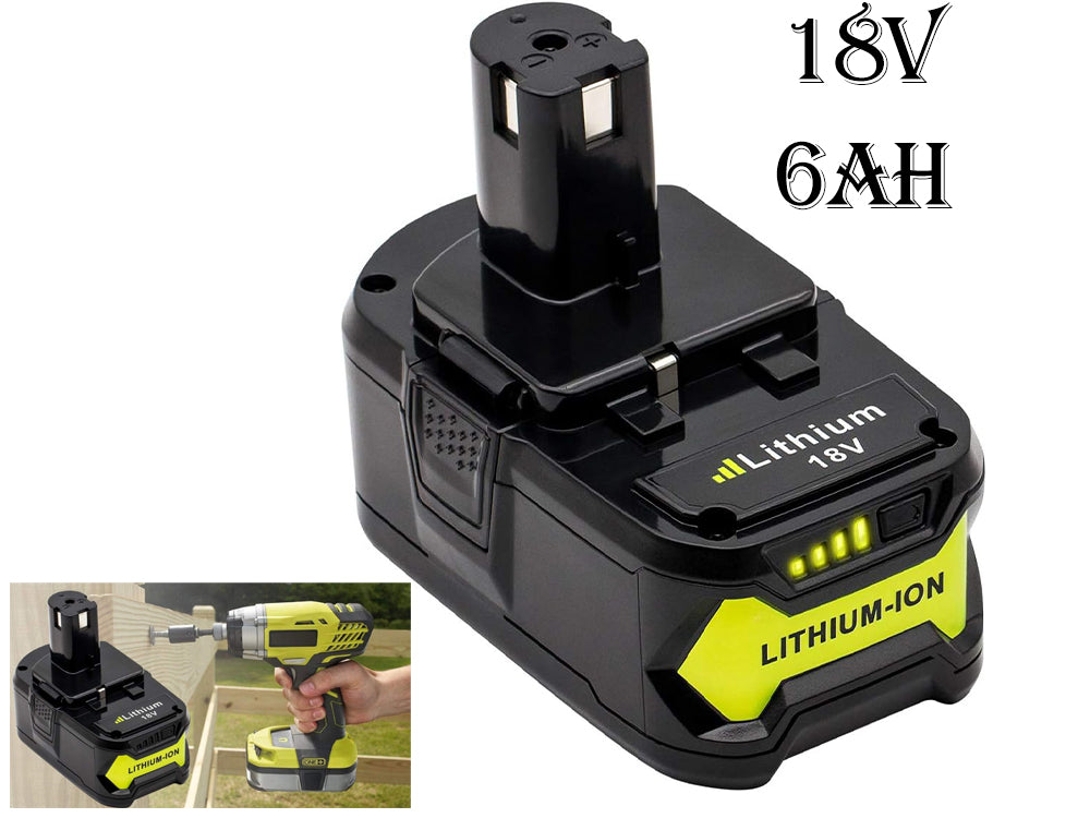 Ryobi 18V 6Ah battery ready for use on construction site