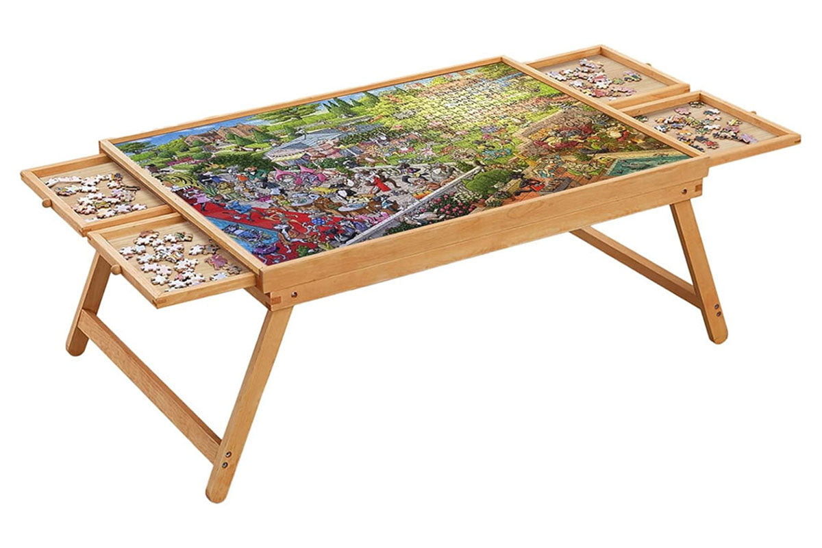 Puzzle table with glue sheets and hangers included in set