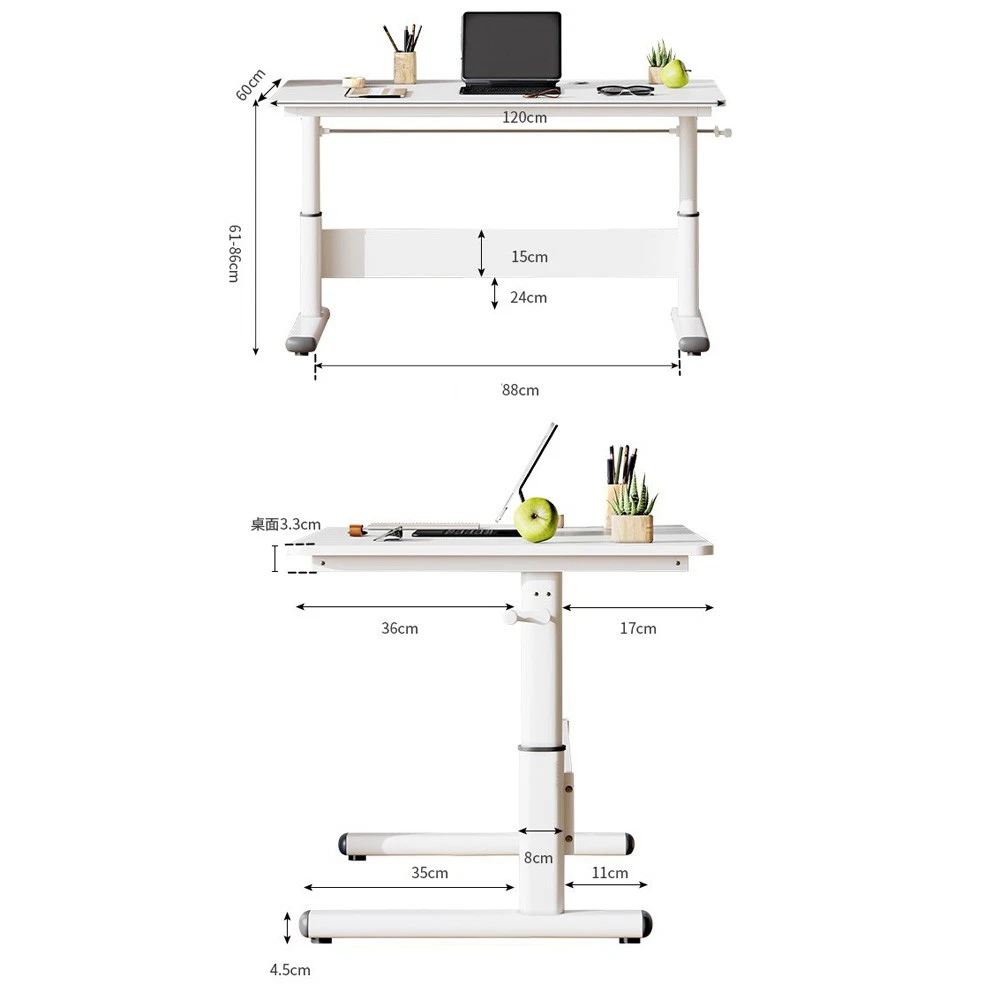 Height adjustable desk table in modern NZ home office