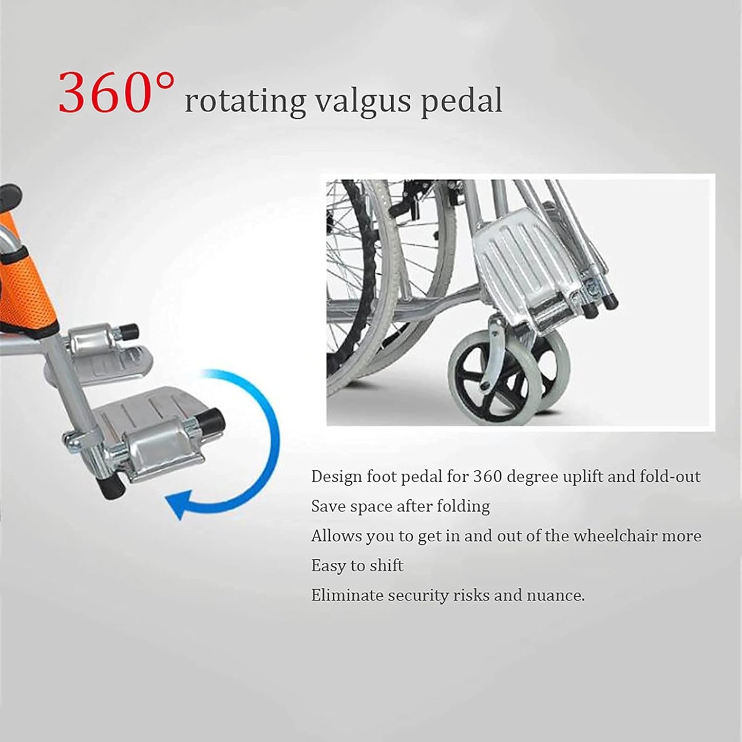 Handbrake mechanism on self propelling folding wheelchair
