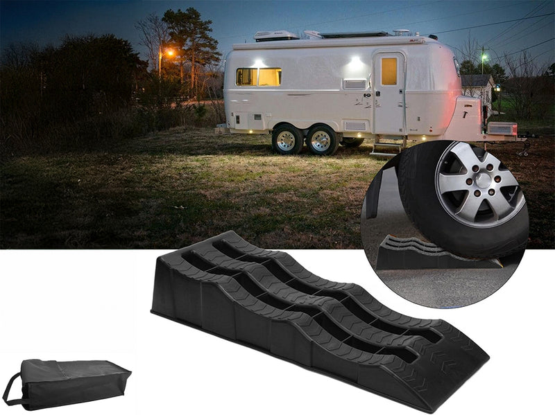 2Pcs RV Wheel Chocks Tire Anti Skid Pad With Oxford Bag For Leveling