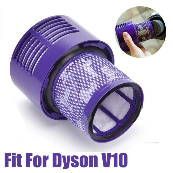 Dyson V10 filter demonstrating easy removal from vacuum