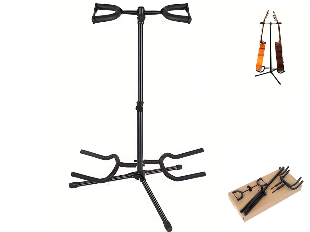Guitar stand showing locking neck mechanism detail