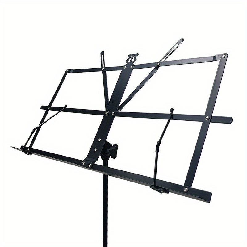 Music stand tripod showing metal frame detail