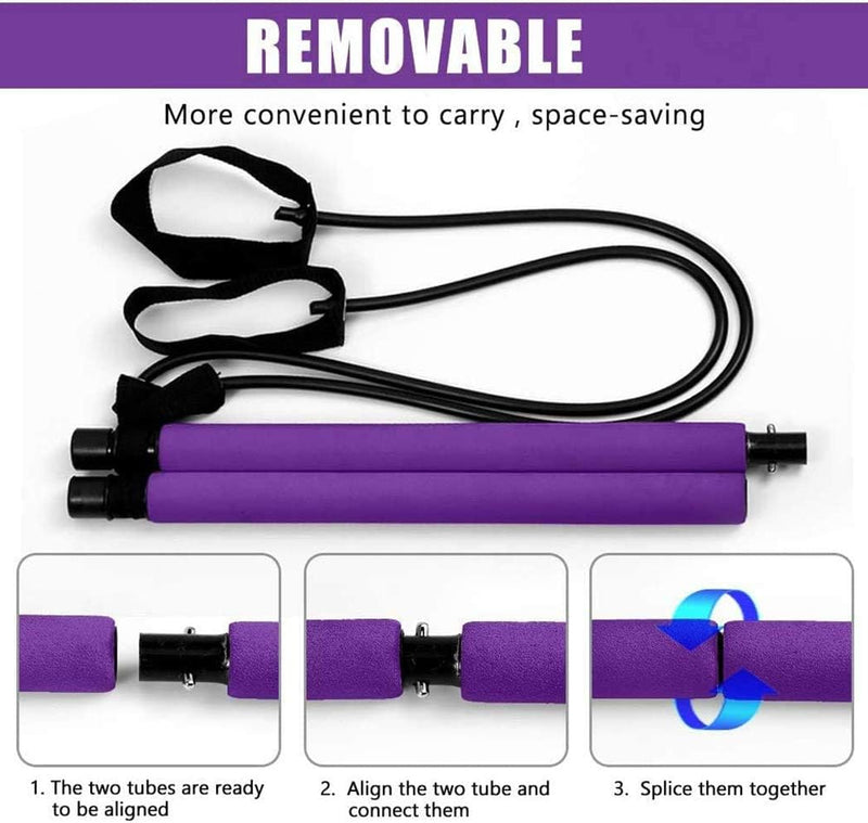 Portable Pilates Bar Kit with Resistance Band