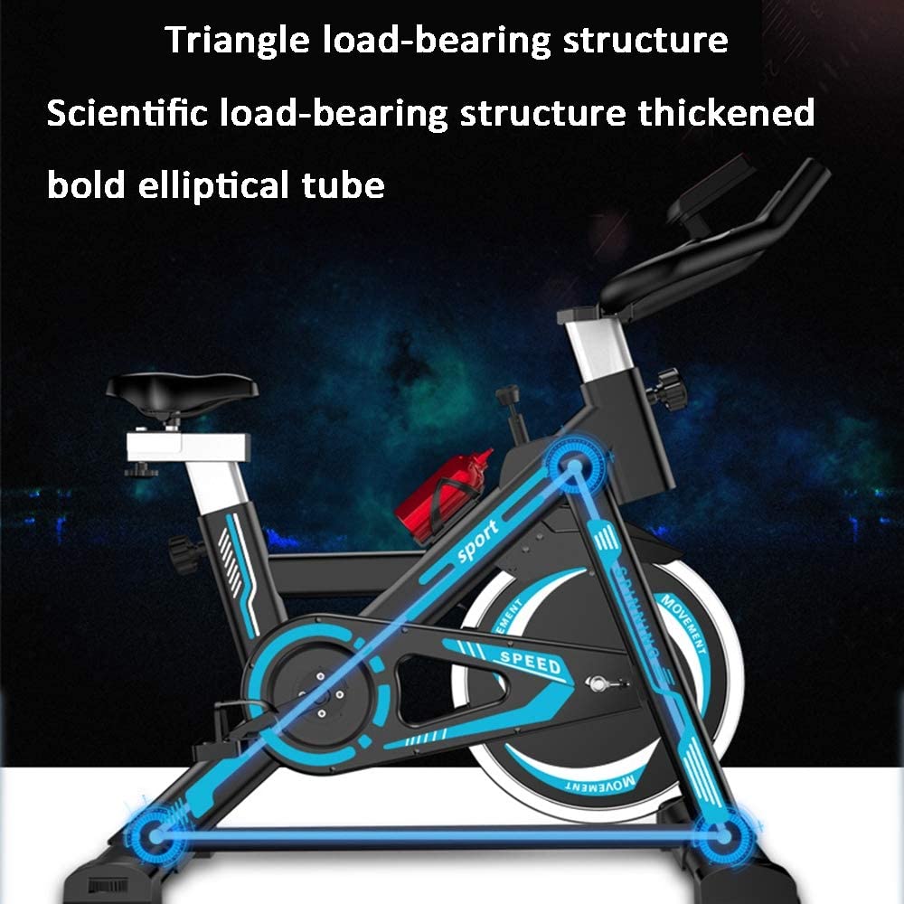 Blue spin bike compact size suitable for home use