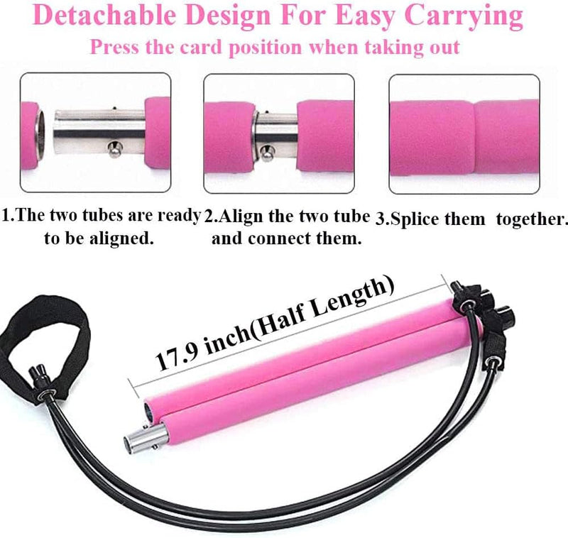 Portable Pilates Bar Kit with Resistance Band