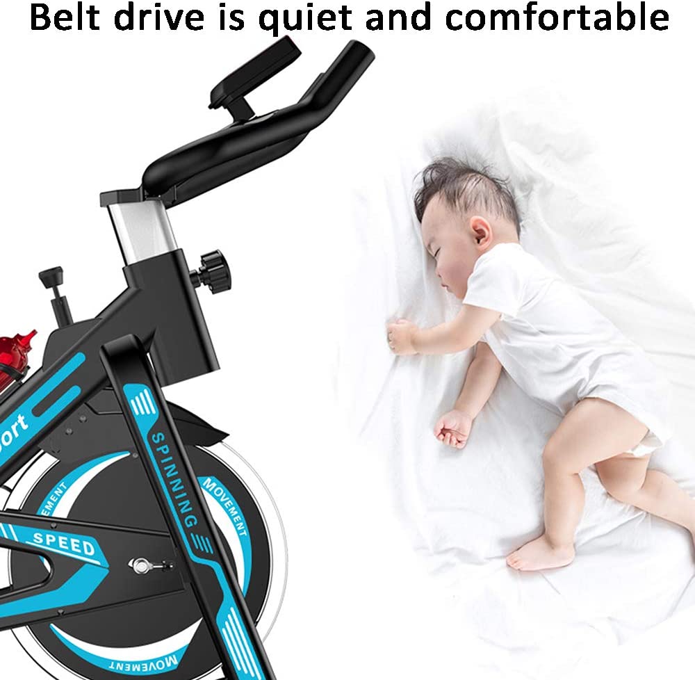 Exercise bike water bottle holder attached