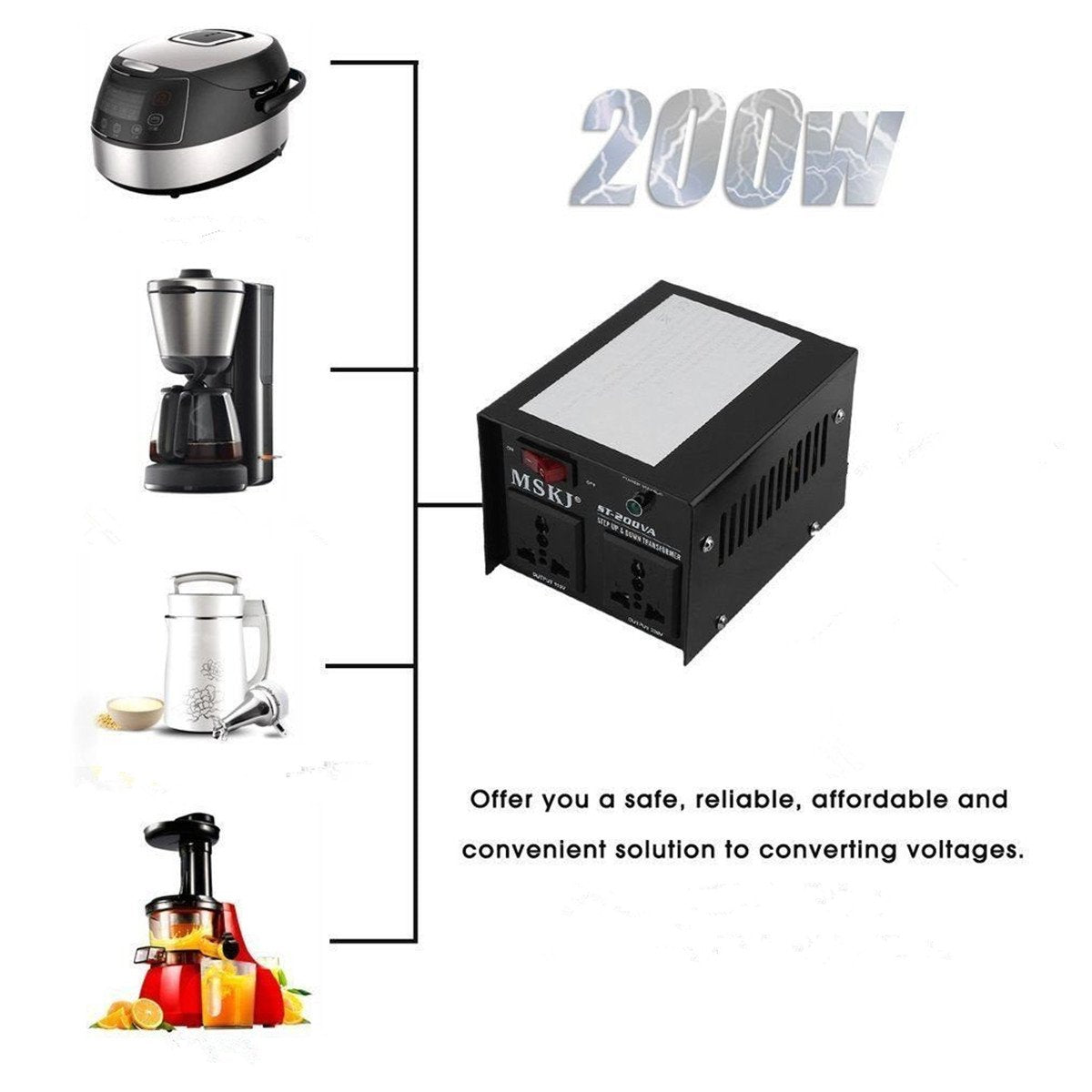 Step down transformer 200W used with electrical device