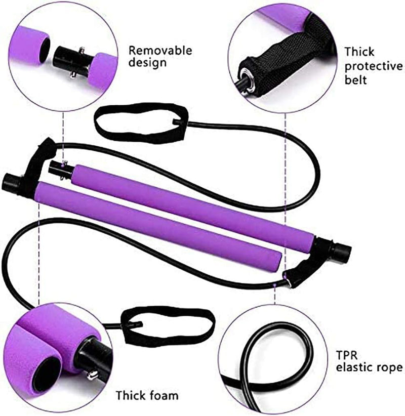 Portable Pilates Bar Kit with Resistance Band