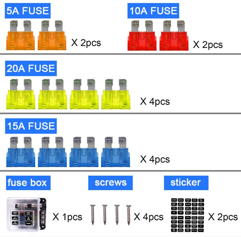 6 Circuit Negative Bus Blade Fuse Block