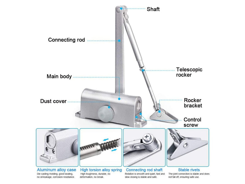 Automatic Door Closer Reversible