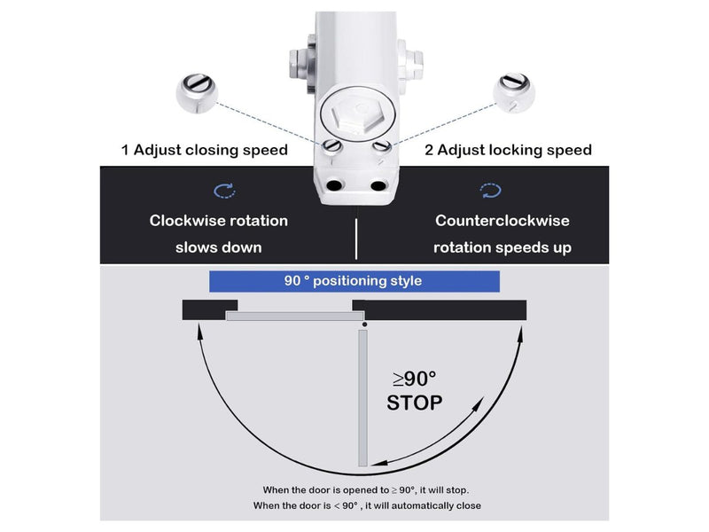 Automatic Door Closer Reversible