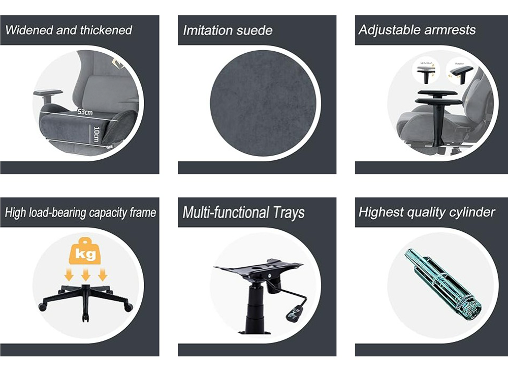 DKRA gaming chair assembled with included tool kit on floor