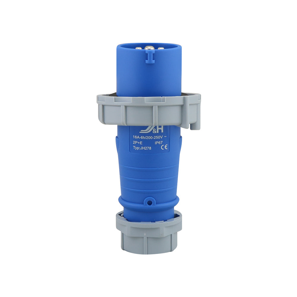 Caravan lead connector plug male 16A IP67 in low light environment