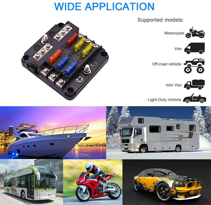 6 Circuit Negative Bus Blade Fuse Block