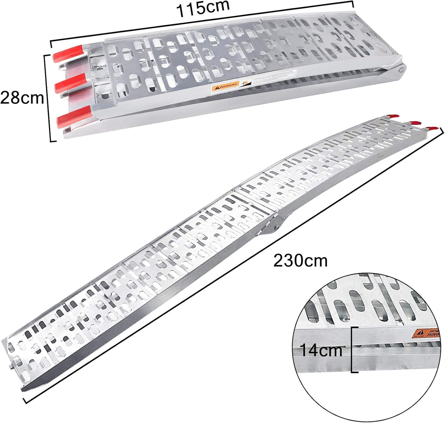 Ramp folded in half demonstrating space-saving design