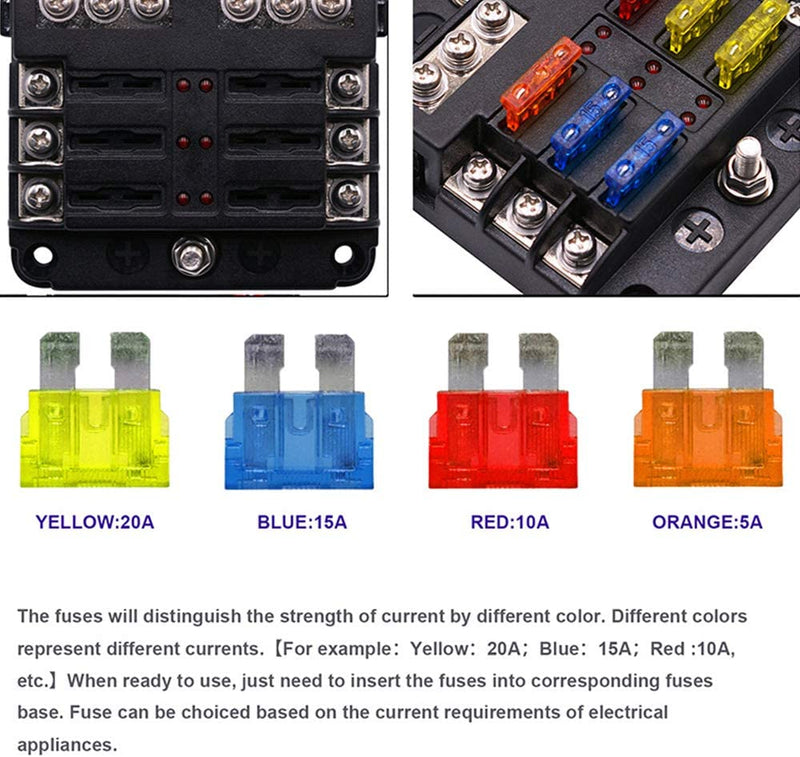 6 Circuit Negative Bus Blade Fuse Block