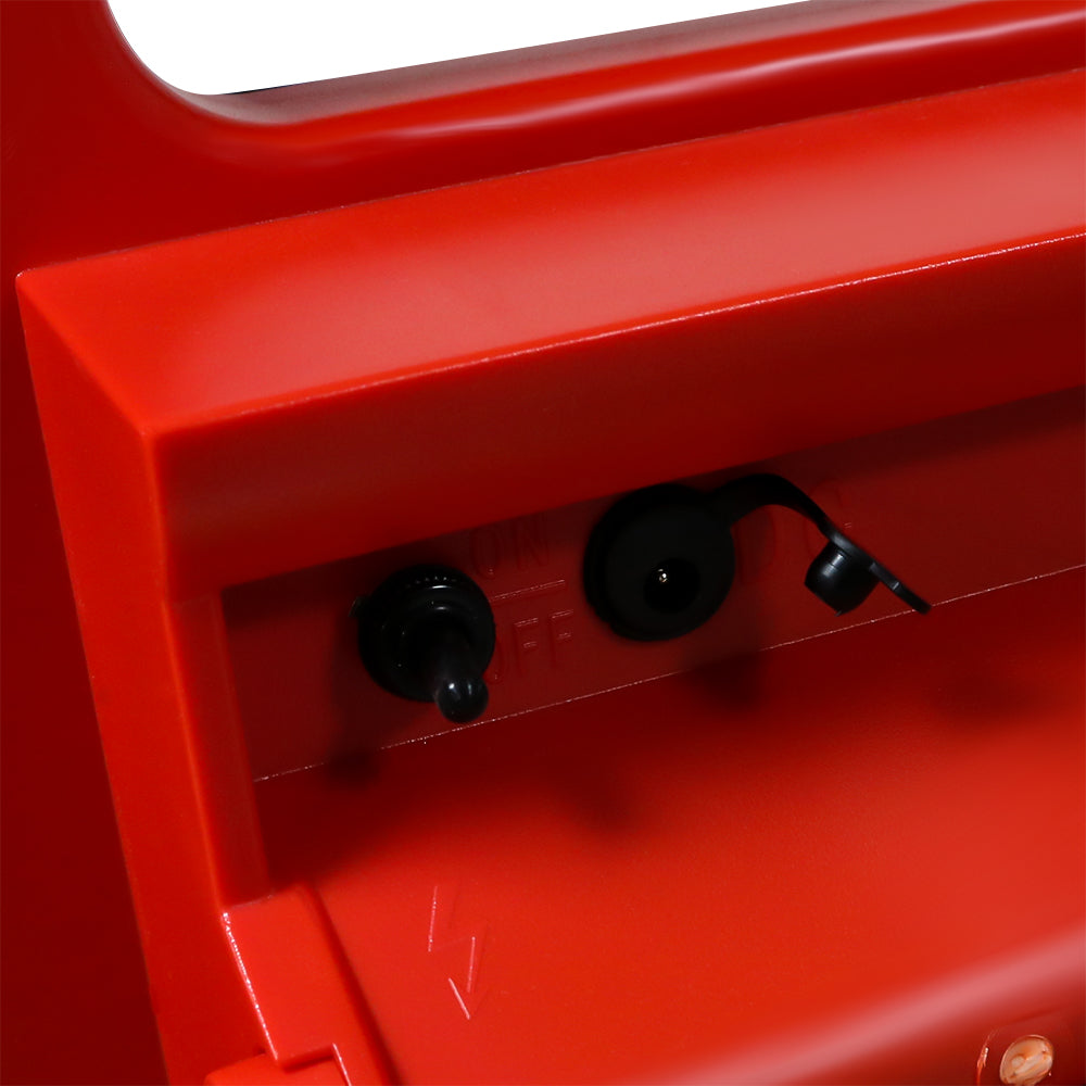 Back of solar electric fence energiser with easy-access terminals