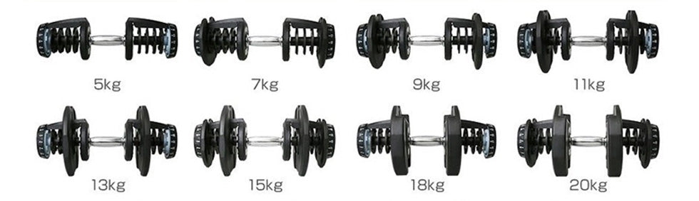 Adjustable dumbbell set highlighting robust commercial grade build