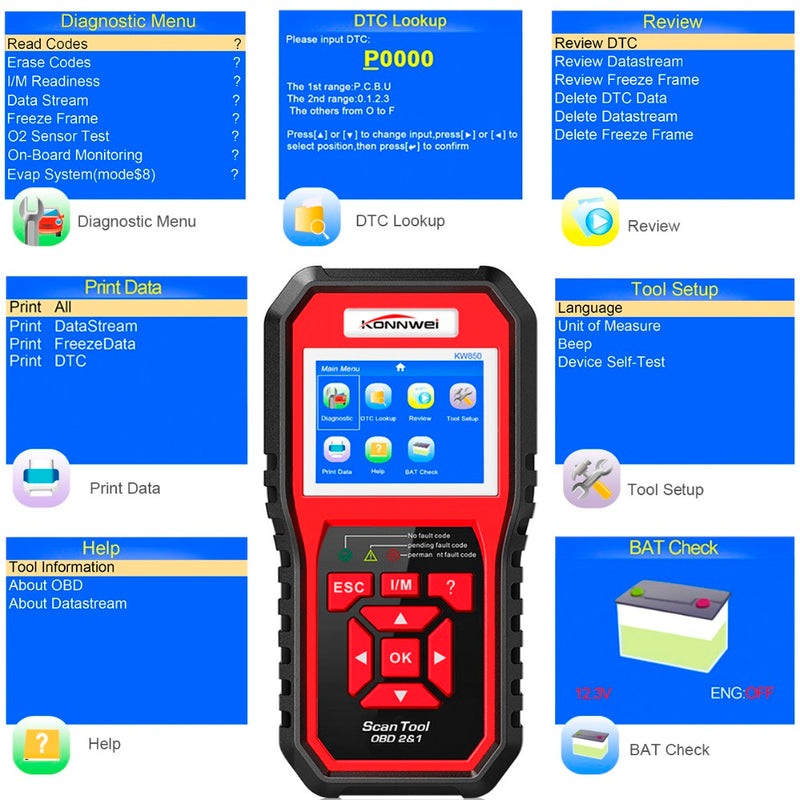 KONNWEI KW850 OBD2 Scanner