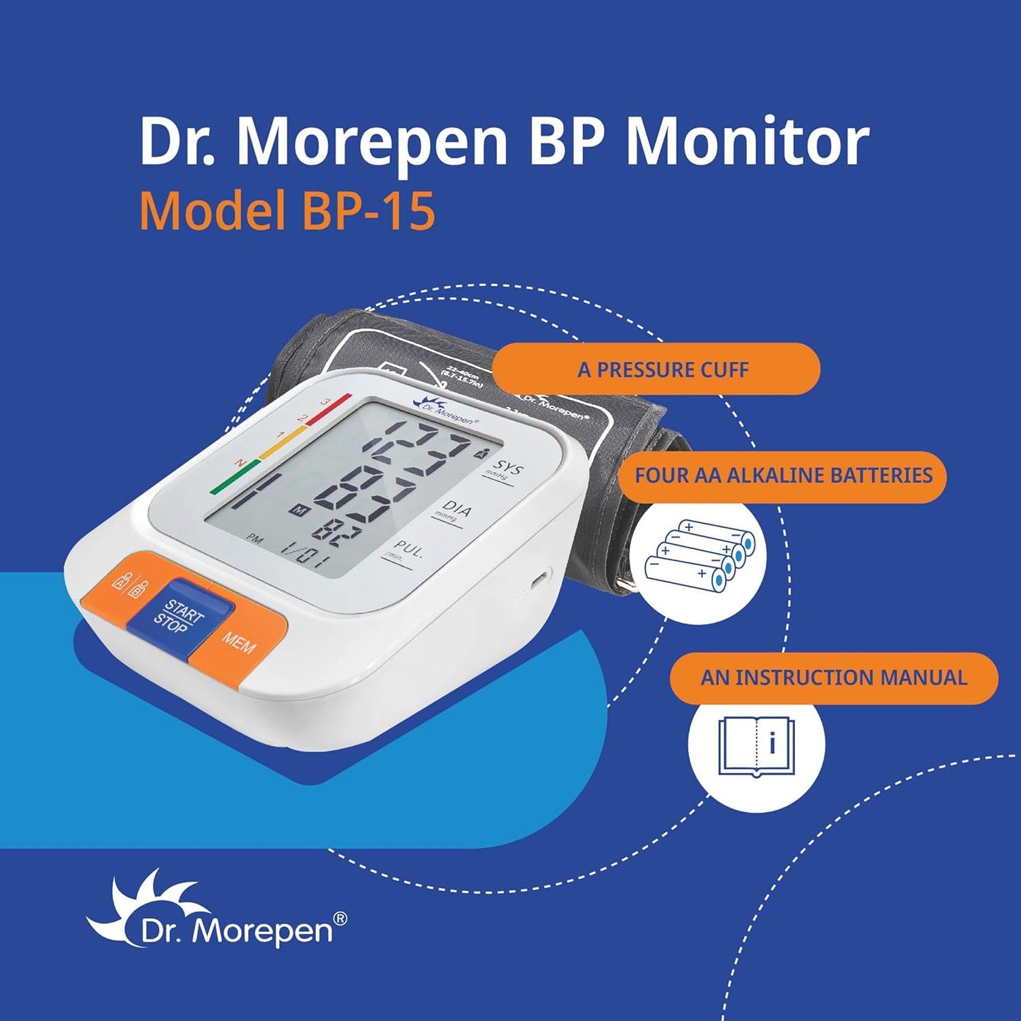 Blood pressure monitor placed on table ready for home use