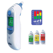 Braun ThermoScan 7 ear thermometer showing front view with display
